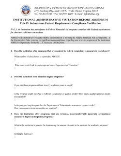 INSTITUTIONAL ADMINISTRATIVE VISITATION REPORT