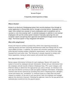 How does Kronos work for non