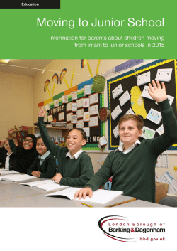 Moving to junior school: A guide - London Borough of Barking and