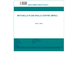 Non Compliance Policy - Mitchells Plain Skills Centre