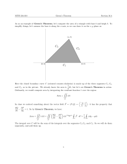 MTH 234.018 Green`s Theorem Section 16.4 As as an example of