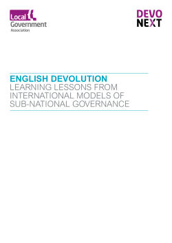 English Devolution: Learning lessons from international models of