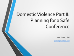 Domestic Violence Part II: Planning for a Safe Conference