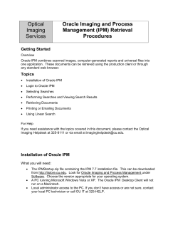 Oracle Imaging and Process Management (IPM)