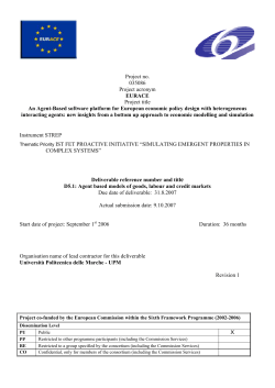 Agent based models of goods, labour and credit markets