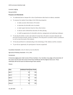 Livestock - Heritage FFA