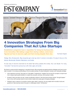 Four Innovation Strategies from Big Companies
