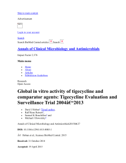 Global in vitro activity of tigecycline and comparator agents