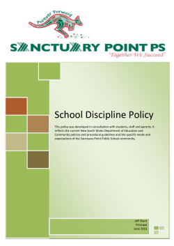 Discipline Policy 2016 - Sanctuary Point Public School