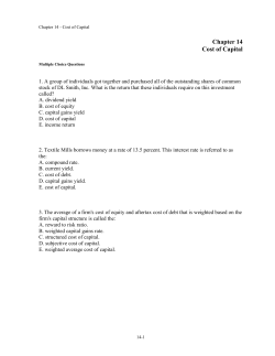Chapter 14 Cost of Capital
