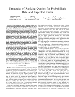 Semantics of Ranking Queries for Probabilistic Data and Expected
