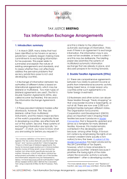Tax Information Exchange Arrangements