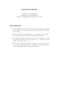 Measure Theory - Mathematical Sciences Institute, ANU