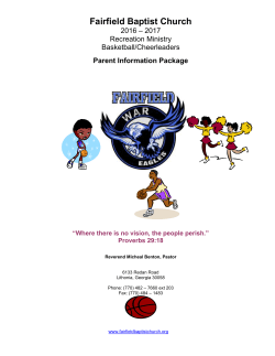 Fairfield Baptist Church 2016 – 2017 Recreation Ministry Basketball
