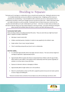 Deciding to Separate - Women`s Legal Service