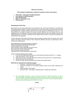 centre pass set ups - Tyne and Wear Netball