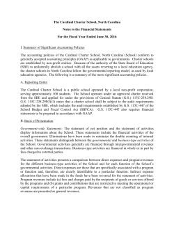 Cardinal Charter School Notes - North Carolina State Treasurer