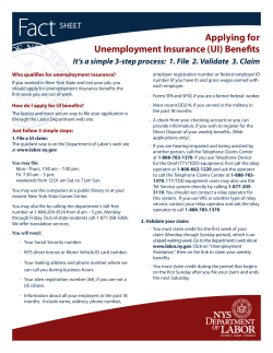Applying for Unemployment Insurance (UI) Benefits