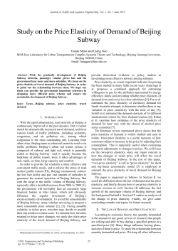 Study on the Price Elasticity of Demand of Beijing Subway