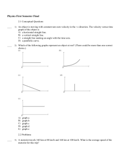 Physics First Semester Final Answer Section