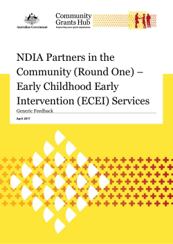 Early Childhood Early Intervention (ECEI)