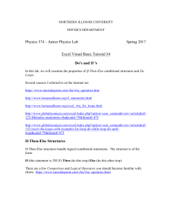 Do`s and If`s - Northern Illinois University