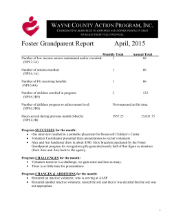 Foster Grandparent Report April, 2015
