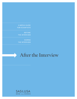 After the Interview - Sense About Science USA