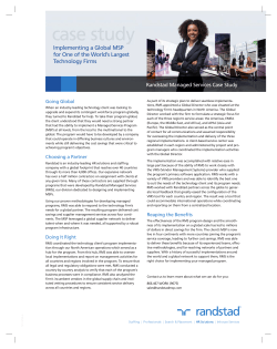 Implementing a Global MSP for One of the World`s Largest