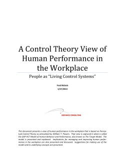 A Control Theory View of Human Performance in the