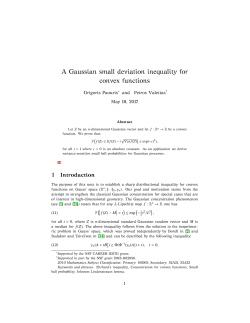 A Gaussian small deviation inequality for convex functions