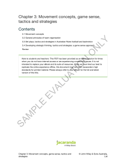 3. Movement concepts, game sense, tactics and strategies