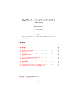 LaTeX Class for Association for Computing Machinery