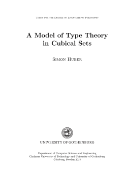 A Model of Type Theory in Cubical Sets