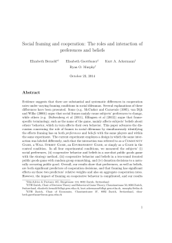 Social framing and cooperation: The roles and interaction of