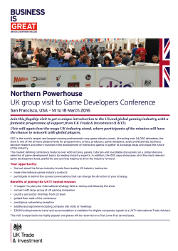 Northern Powerhouse UK group visit to Game Developers Conference