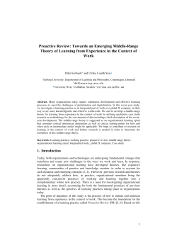 Proactive Review: Towards an Emerging Middle