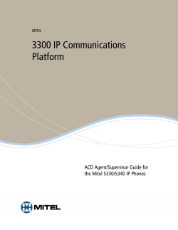ACD Agent/Supervisor Guide for the 5330 IP and 5340