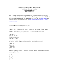 MTEL General Curriculum Mathematics 03 Test Bank of Practice
