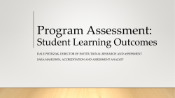 Program Assessment - Student Learning