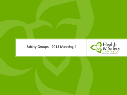 2015 Northern Ontario Safety Group Overview
