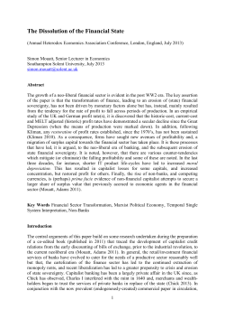 The Dissolution of the Financial State