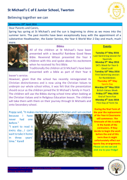 Bibles - St Michael`s CofE VC Junior School (Bath)