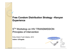 Free Condom Distribution Strategy &ndash;Kenyan