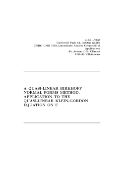 a quasi-linear birkhoff normal forms method. application to the