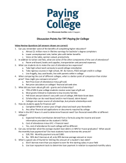 Discussion Points for TPT Paying for College