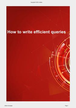 How to write efficient queries