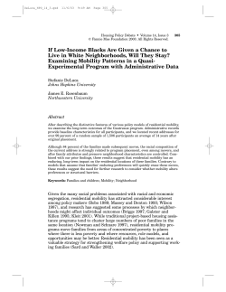 If Low-Income Blacks Are Given a Chance to Live in White