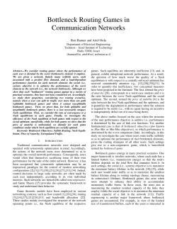 Bottleneck Routing Games in Communication Networks