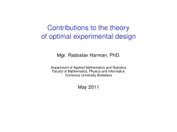 Contributions to the theory of optimal experimental design